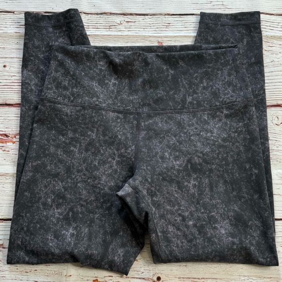 Lululemon Wunder Train HR Tight 25" Denim Wash Print Dusky Lavender Black Sz 10 - Picture 4 of 8